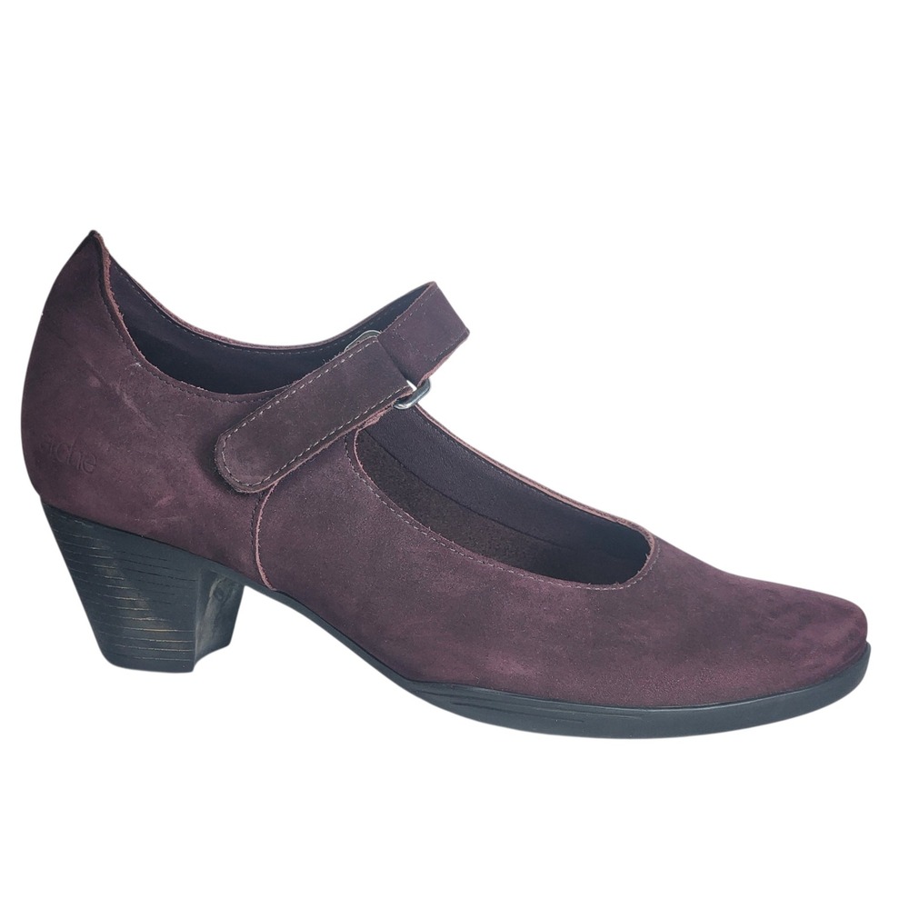 Arche LN Purple Nubuck Leather Mary Jane Pumps Made in France Size 39